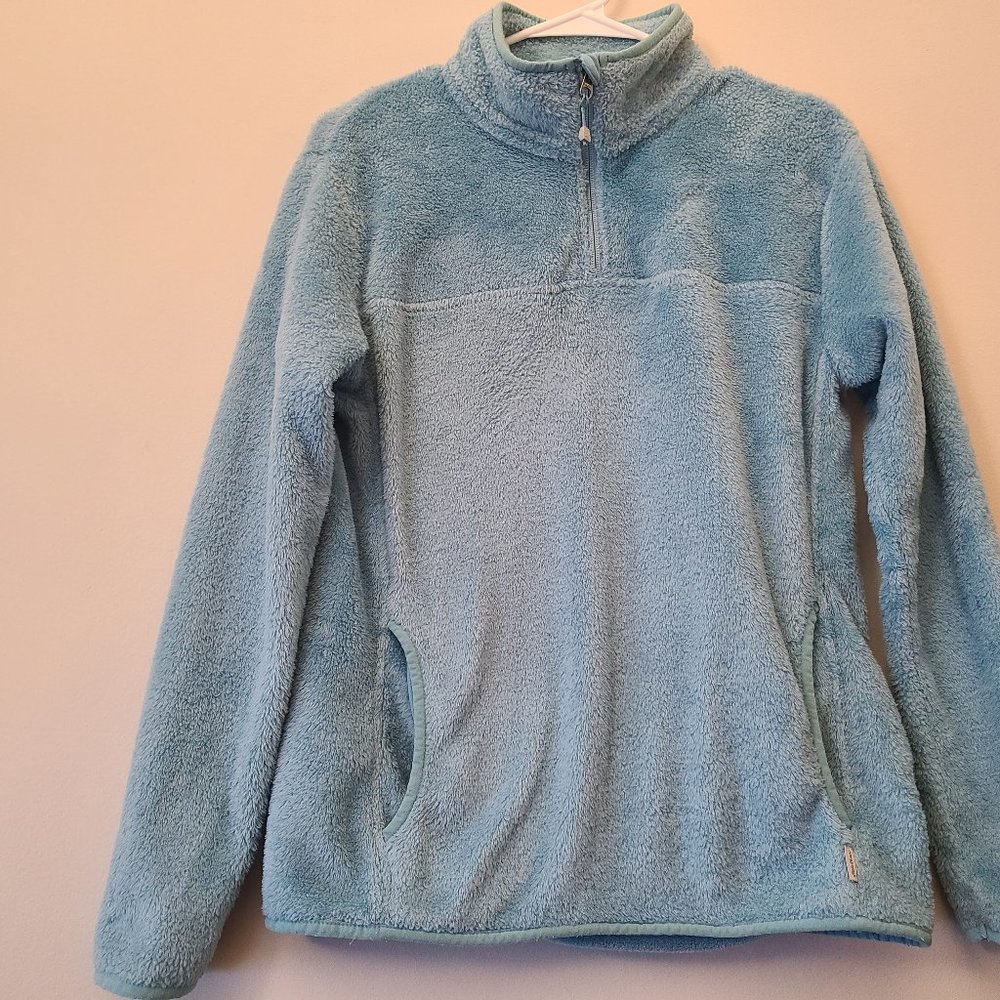 Eddie Bauer Women’s Quest Plush Fleece ¼ Zip Size M Aqua